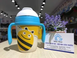 Cốc tập uống Yookidoo có ống hút và nắp đậy 300ml hình con ong