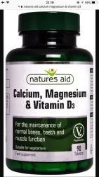 Viên uống tổng hợp Natures Aid Calcium, Magnesium & Vitamin D3 90v