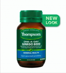 Viên uống bổ não Thompson’s Ginkgo 6000mg 60v ( Mẫu mới)
