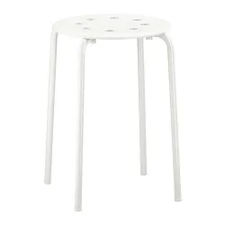 Ghế đẩu tròn màu trắng MARIUS IKEA