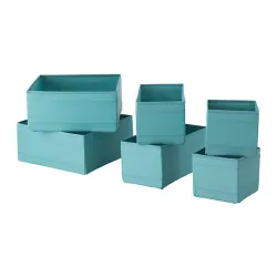 Set 6 hộp vải trữ đồ màu xanh SKUBB IKEA